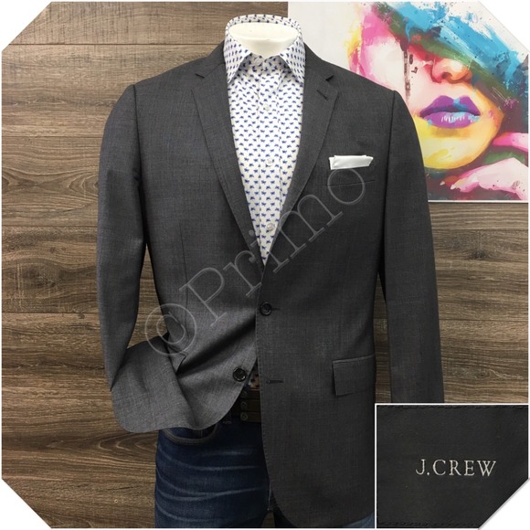 J CREW LUDLOW Mens Wool Blazer Sport Coat Casual Jacket Size 42L Gray Suit